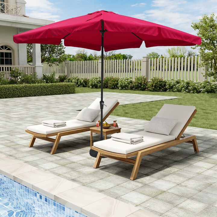 Mondawe 8 ft. x 10 ft. Square Crank Design Skirt with Skylight Outdoor Market Umbrella