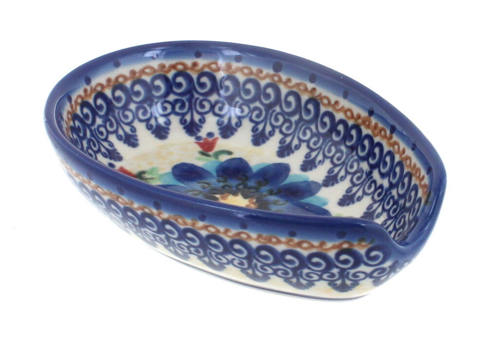 Blue Rose Polish Pottery Savannah Small Spoon Rest