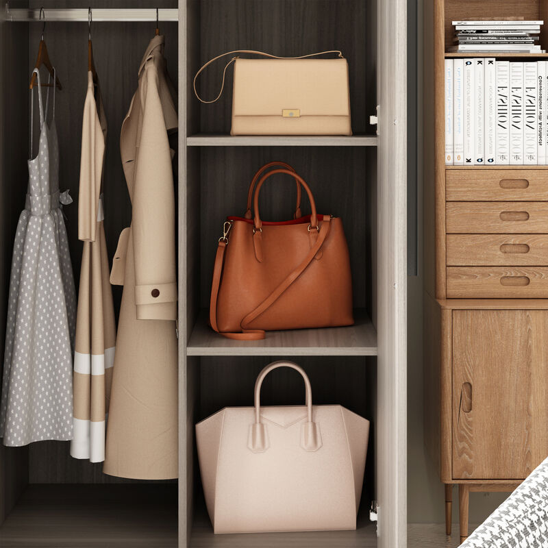 FUFU&GAGA 4-Door White Wardrobe Closet with Ample Storage and Elegant Design (63" W x 19.7" D x 70.9" H ) ,White