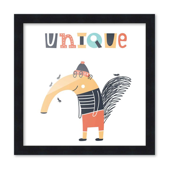 10x10 Framed Nursery Wall Art Be Kind Unique Poster in Black Wood Frames For Kid Bedroom or Playroom