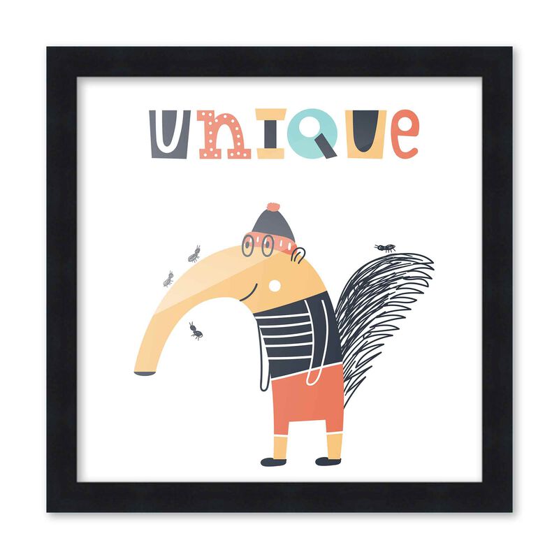 10x10 Framed Nursery Wall Art Be Kind Unique Poster in Black Wood Frames For Kid Bedroom or Playroom