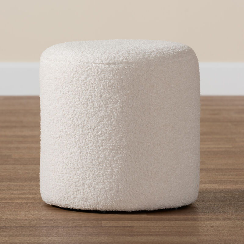 Baxton Studio Tori Modern and Contemporary Ivory Boucle Upholstered Ottoman