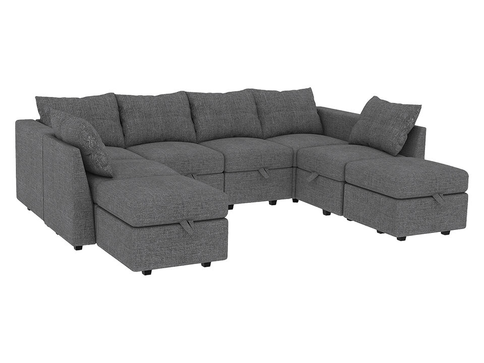 Livelylodge Modern L-Shaped Modular Sectional Sofa, Polyester Upholstery with Sturdy Wooden Frame, Comfortable Couch for Living Room or Office, Space-Saving Design 109''L x 78''W x 34''H