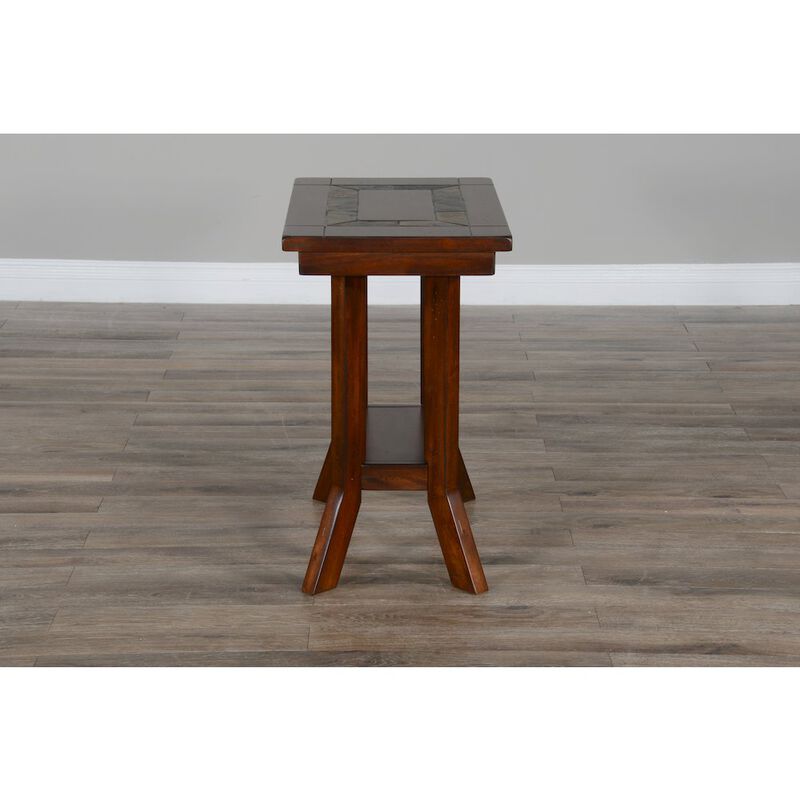 Sunny Designs Santa Fe 25 Mahogany Wood Chair Side Table in Dark Chocolate