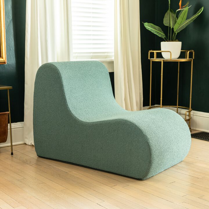 Jaxx Uptown Modern Armless Accent Chair, Boucle White