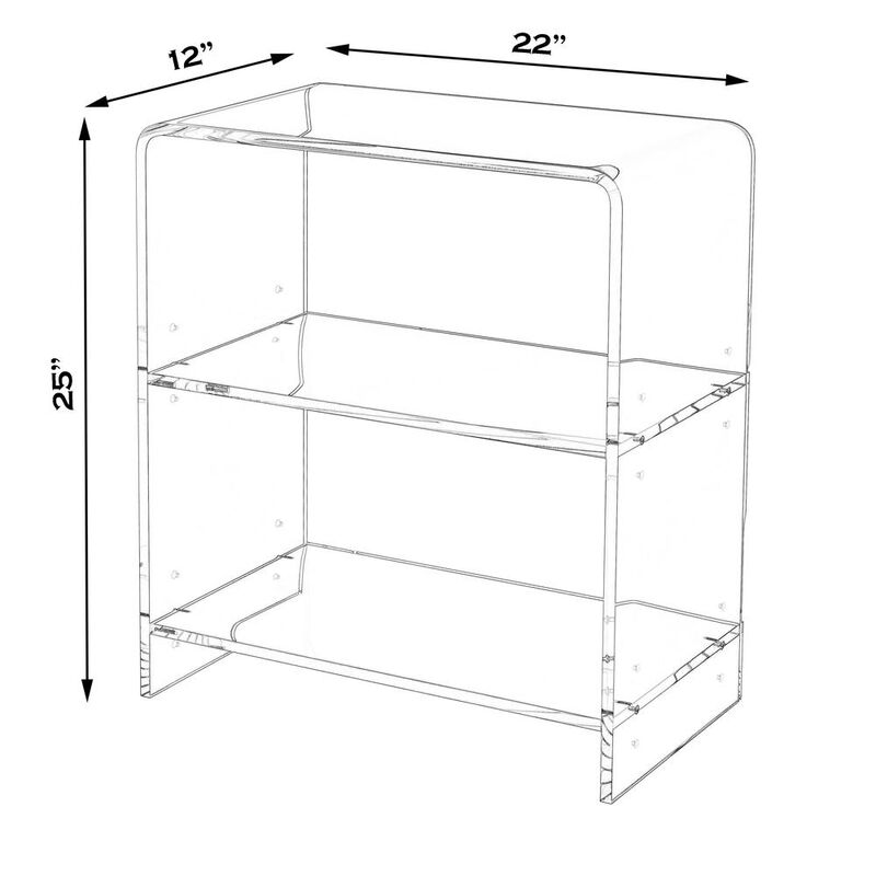 Butler Specialty Company Crystal Clear 2 Shelf Acrylic Bookcase, Clear