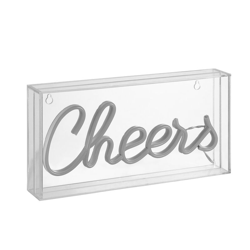 Cheers 11.8" Contemporary Glam Acrylic Box USB Operated LED Neon Light