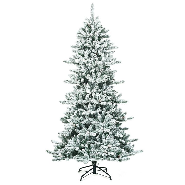 Snow Flocked Slim Artificial Christmas Fir Tree
