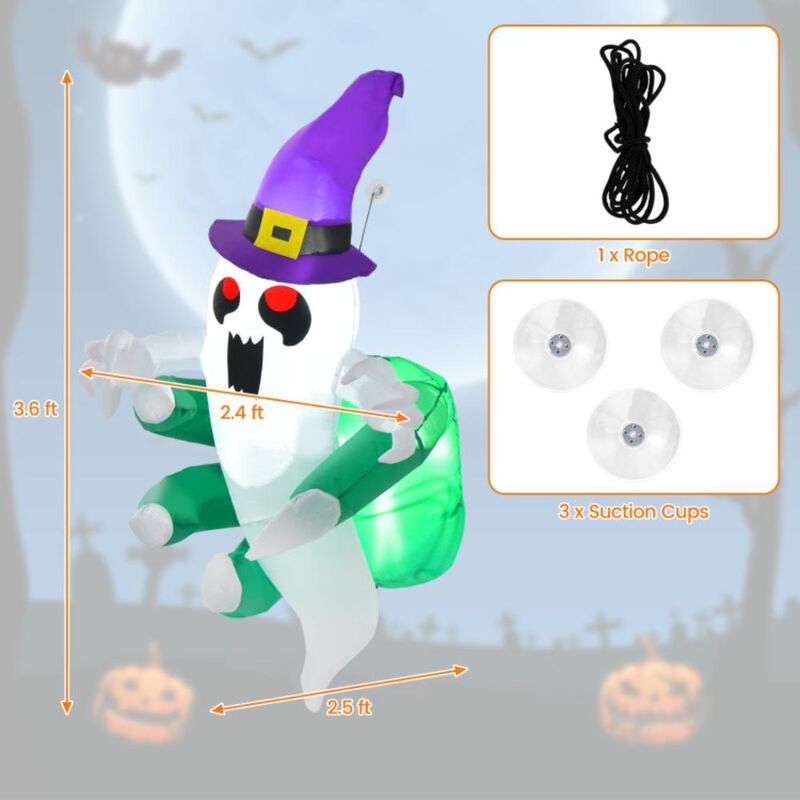 Hivvago 3.6 FT Halloween Inflatable Ghost Broke Out from Window