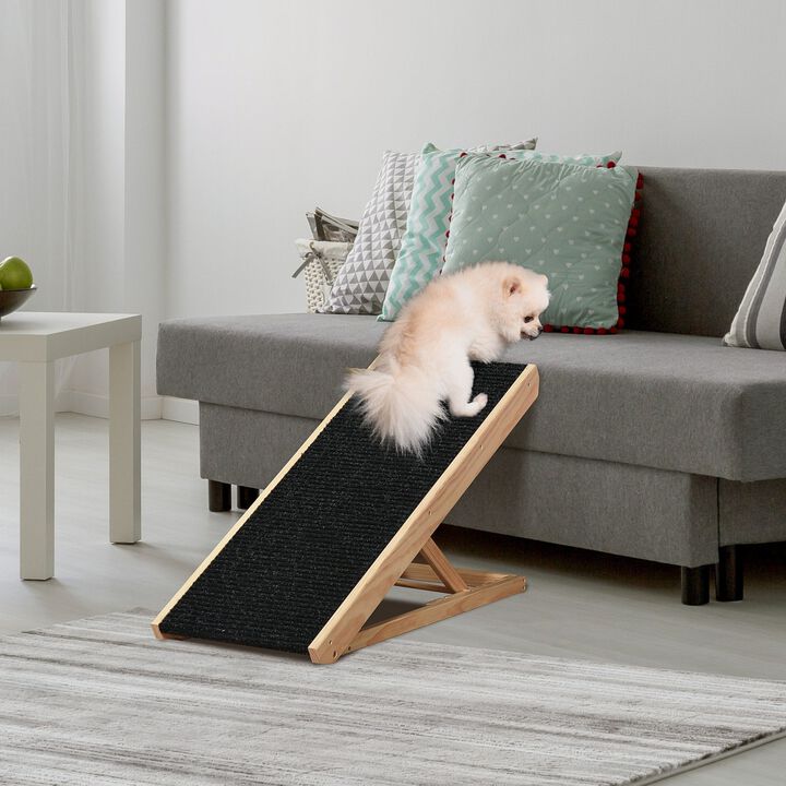 Black Pet Accessibility: Foldable Adjustable Height Ramp for Dogs/Cats