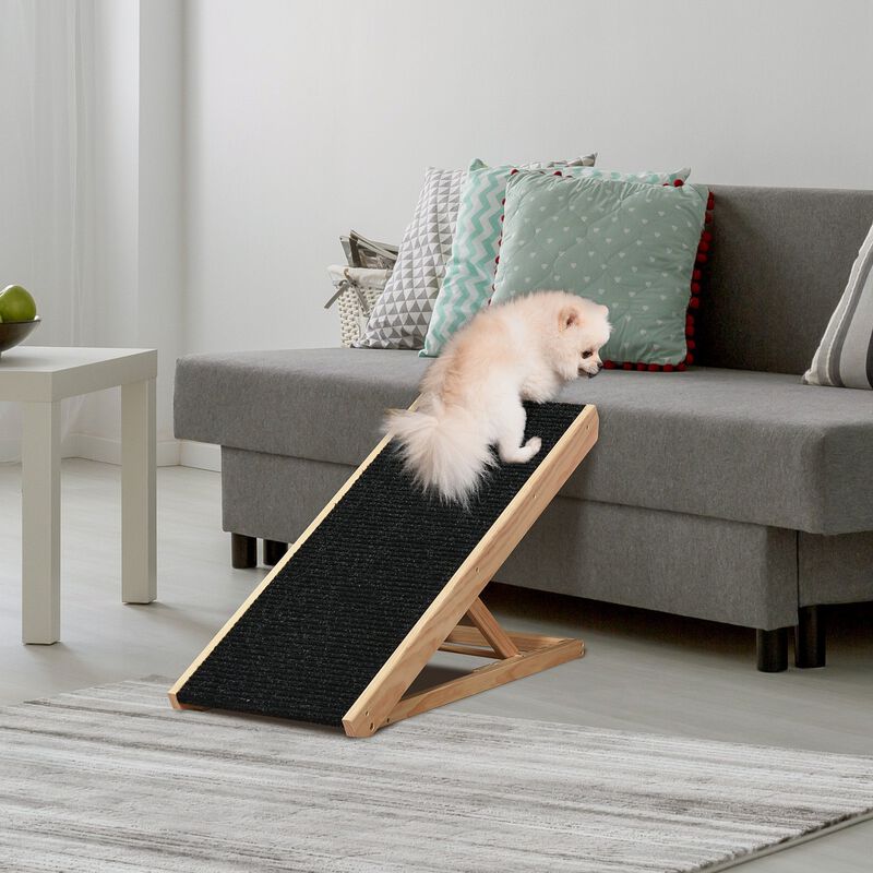 Black Pet Accessibility: Foldable Adjustable Height Ramp for Dogs/Cats