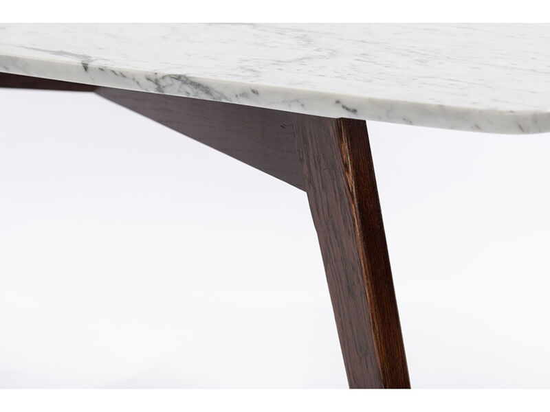 Cima 12" x 21" Rectangular Italian Carrara White Marble Side Table with Legs