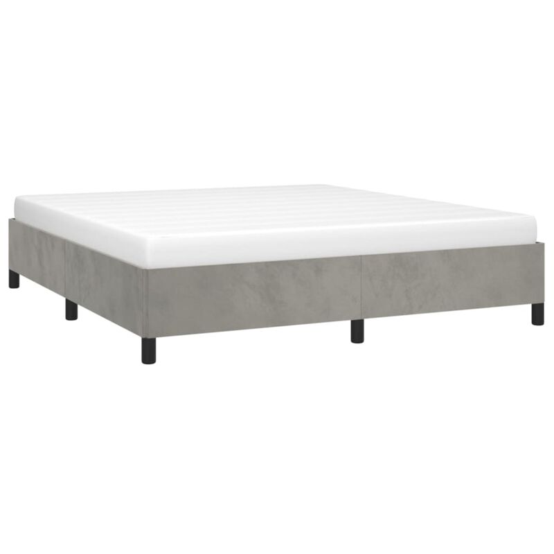 vidaXL Light Gray Velvet California King Bed Frame - Modern, Durable & Easy-to-Assemble - Enhances Sleep Quality