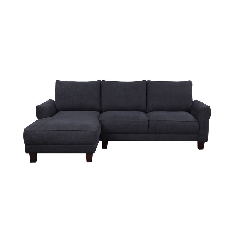 Belle Black Sherpa Sectional Sofa With Left Facing Chaise