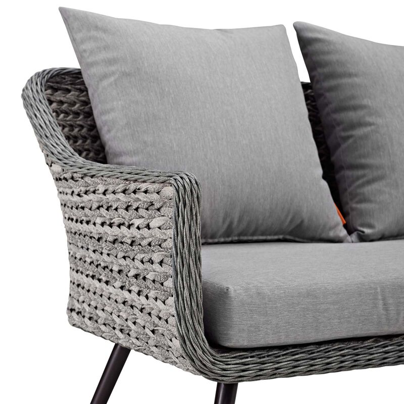 Modway - Endeavor Outdoor Patio Wicker Rattan Loveseat Gray