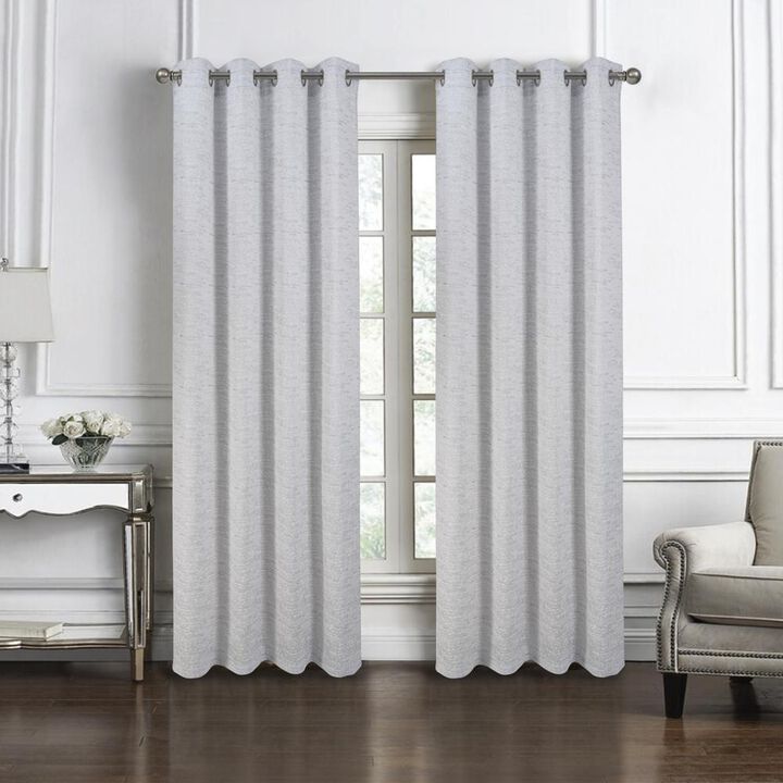RT Designers Collection Roman Jacquard Premium & Stylish Grommet Panel 54" x 90" Silver