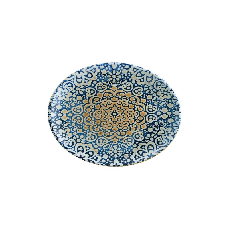 Alhambra 12.25" x 9.5" x h:1" Oval Decorated Porcelain Platter