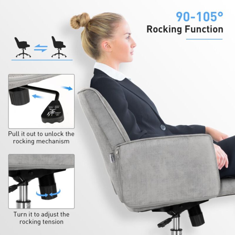 Hivvago Adjustable Hollow Mid Back Leisure Office Chair with Armrest
