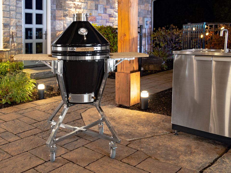 Outdoor Kitchen Platinum Kamado Bundle (Pro 22 in. Cart, 22 in. Kamado Grill)