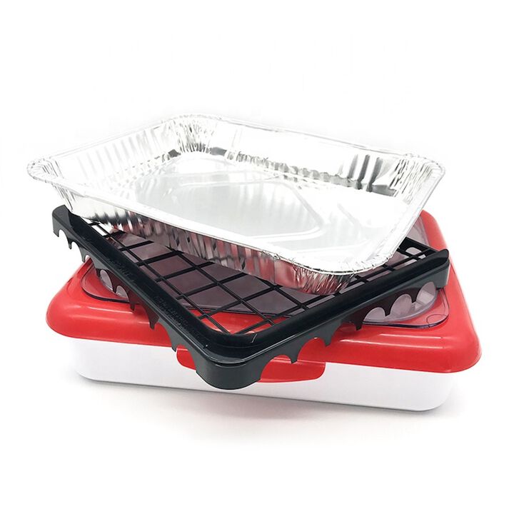 UBER PARTY PANS - 9"X13" TO GO CASSEROLE FOIL PAN CARRIER 2 IN 1 BLACK