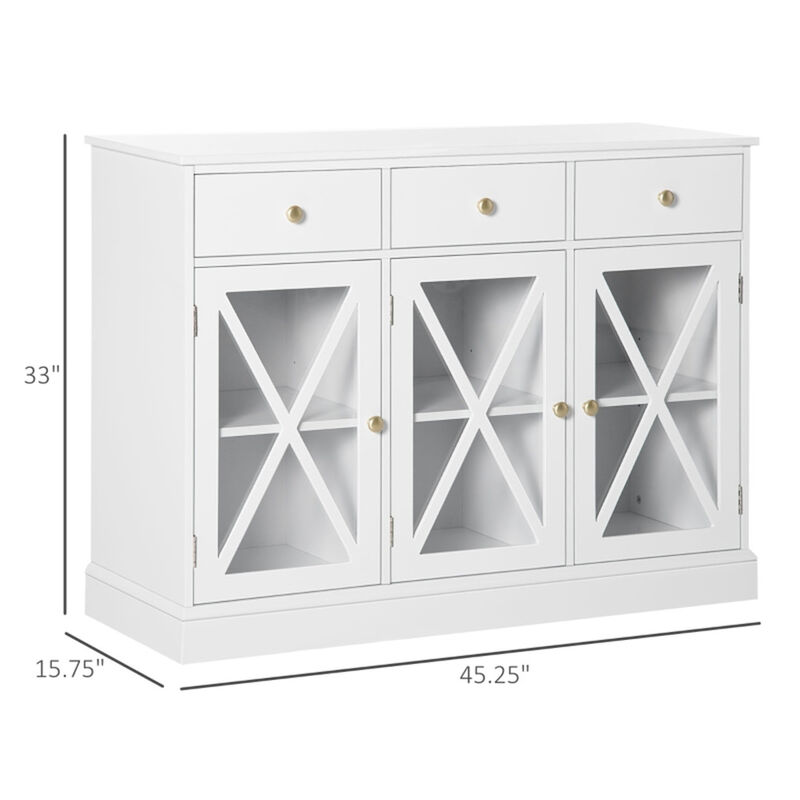 Modern Kitchen Sideboard Buffet Cabinet with Storage Shelves & Drawers