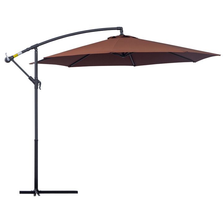 Flexible Shade Solution: 10ft Brown Cantilever Umbrella with UV Protection