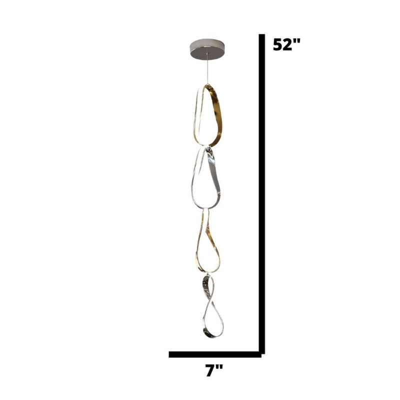 Prague Chandelier Gold and Chrome Metal Integrated LED Dimmable