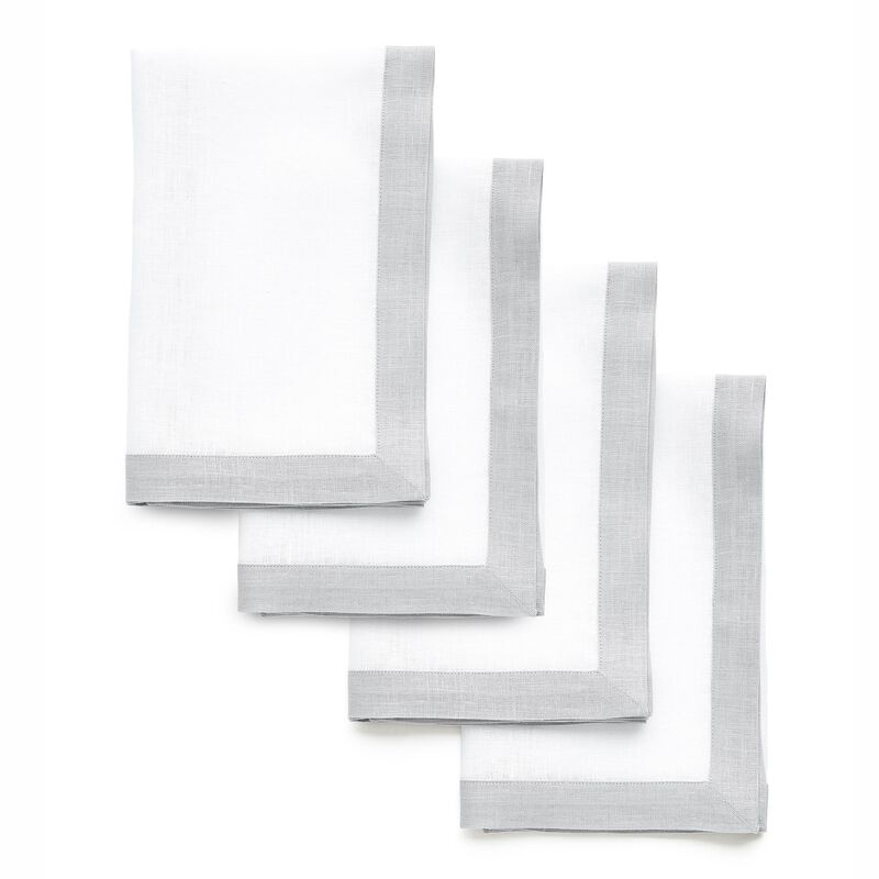 Solino Home 100% Pure Linen Cloth Napkins 20 x 20 Inch Set of 4 | Classic Dinner Napkins