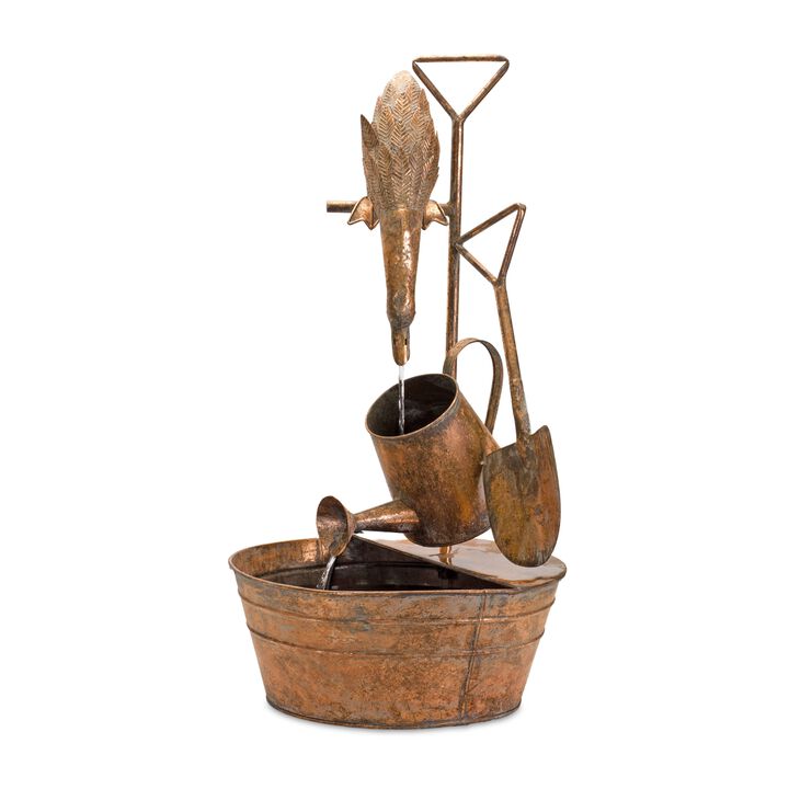 Iron Fountain with Duck – Decorative Outdoor Water Feature for Garden, Patio, and Yard