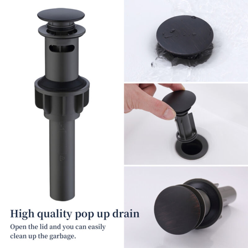 Modern Oil Rubbed Bronze Widespread Bathroom Faucet,  2-Handle Vanity Sink Faucet with Drain