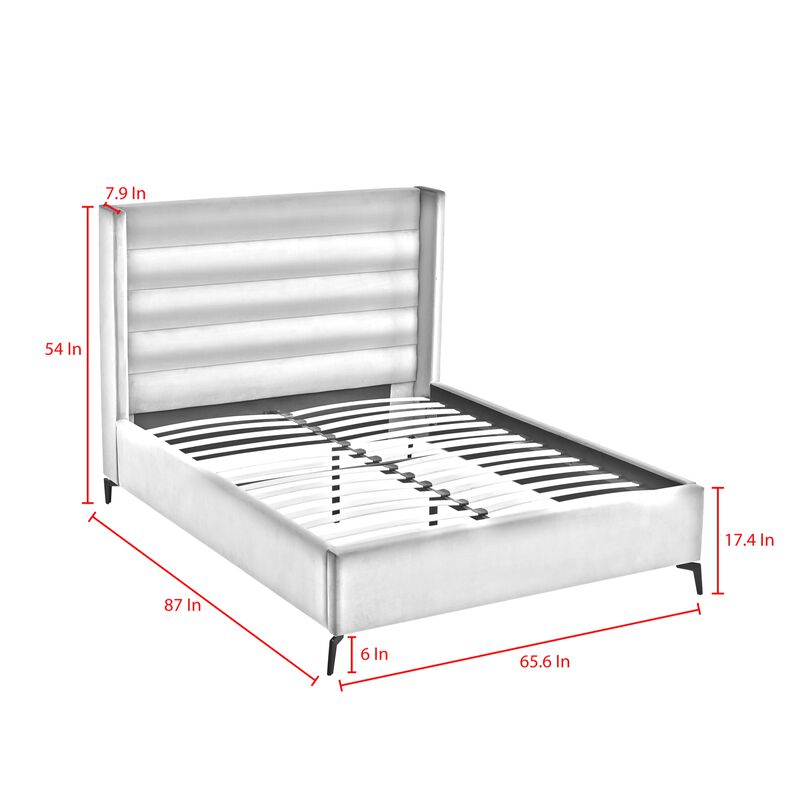 Inspired Home Ames Velvet Platform Bed