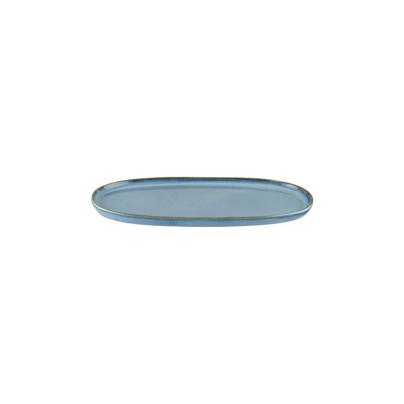 Sky 12" x 6.25" x h:0.75" Oval Blue Porcelain Platter