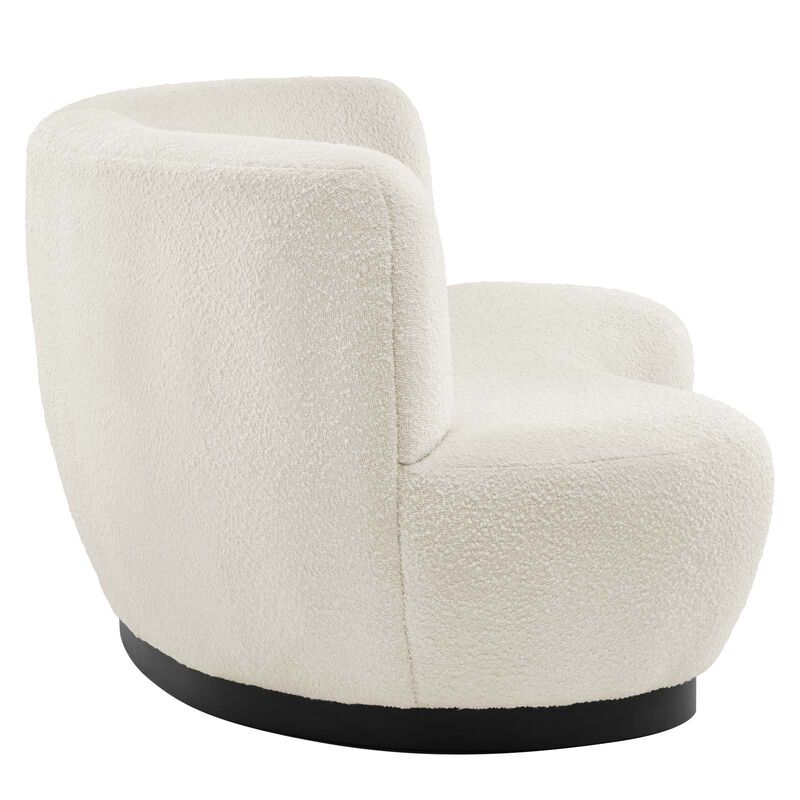 Kindred Boucle Upholstered Upholstered Fabric Sofa White EEI-5488-BLK-IVO