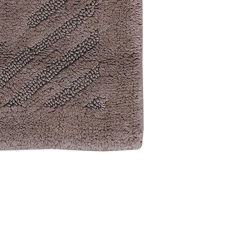 Knightsbridge Diagonal Racetrack 100% Cotton Reversible Bath Rug 20 X 30 Stone