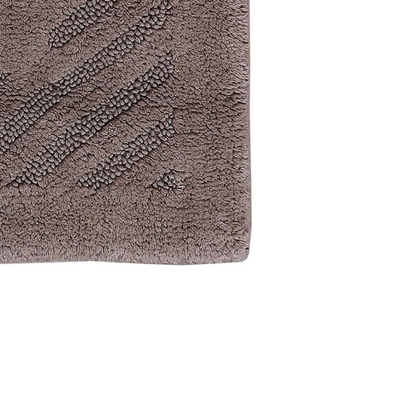 Knightsbridge Diagonal Racetrack 100% Cotton Reversible Bath Rug 20 X 30 Stone