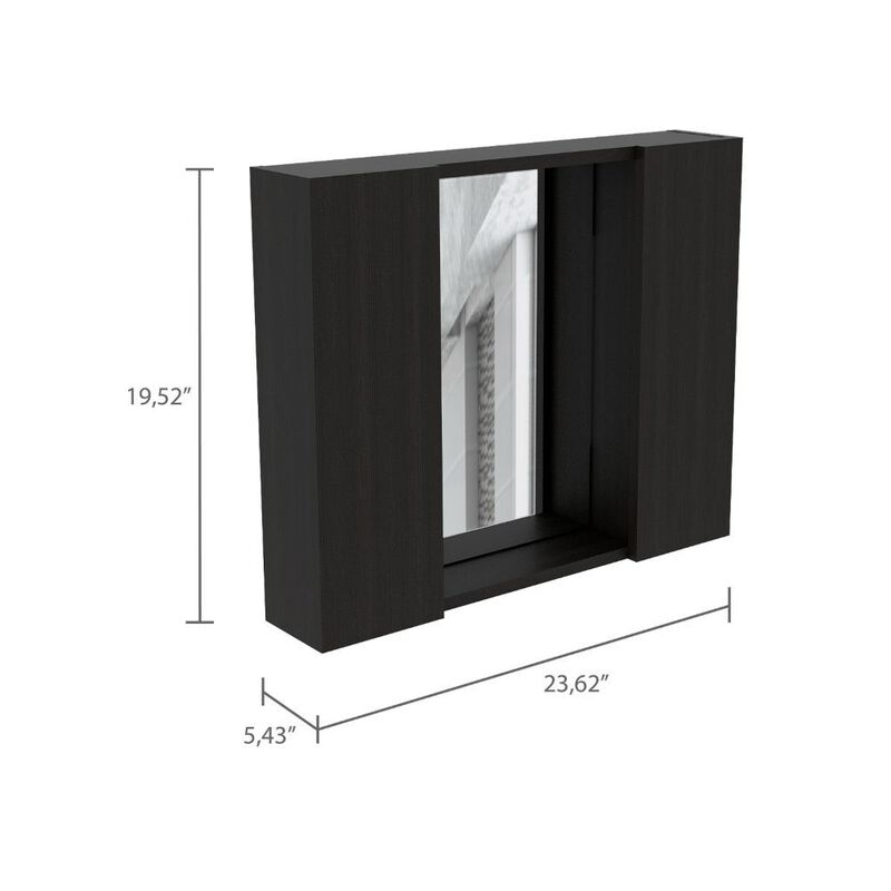 DEPOT E-SHOP Garnet Medicine Double Door Cabinet, One External Shelf