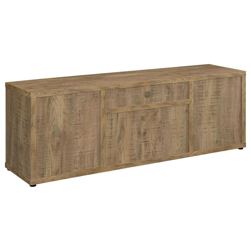 Tag 60 Inch TV Media Entertainment Console, 4 Cabinets, MDF, Mango Brown - Benzara