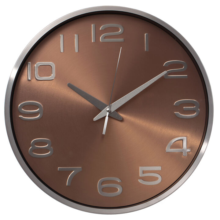 Aluminum Round Wall Clock - Modern Decor for Living Room, Kitchen, or Dining Room - 12 in Decorative Timepiece with Sleek Design - Large Round Clock for Home - Silent Ticking, Battery Operated, Silver