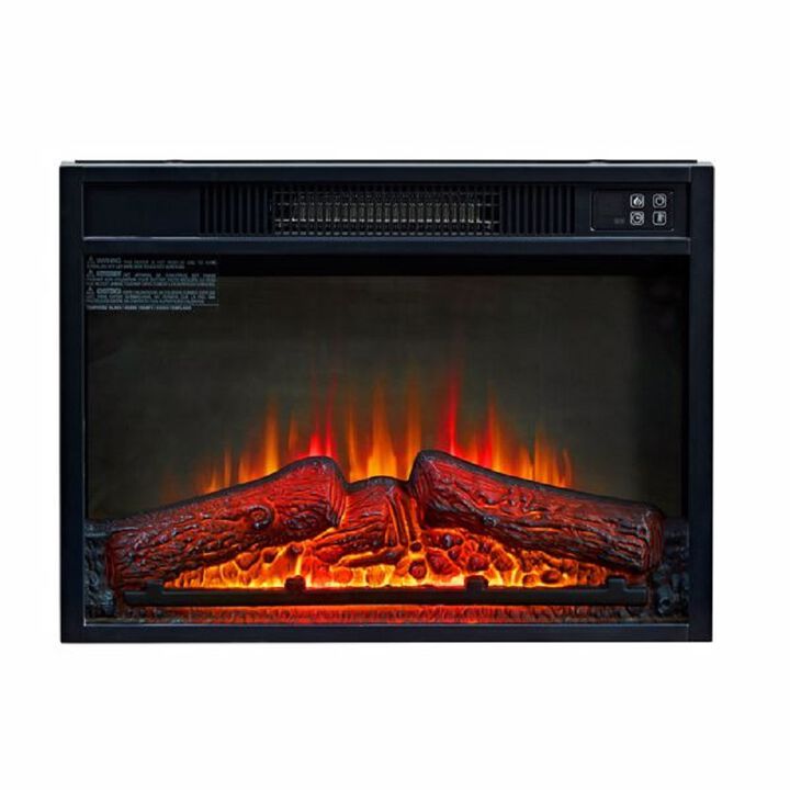 Electric Fireplace Insert with 3D Infrared Heating and Realistic Flames