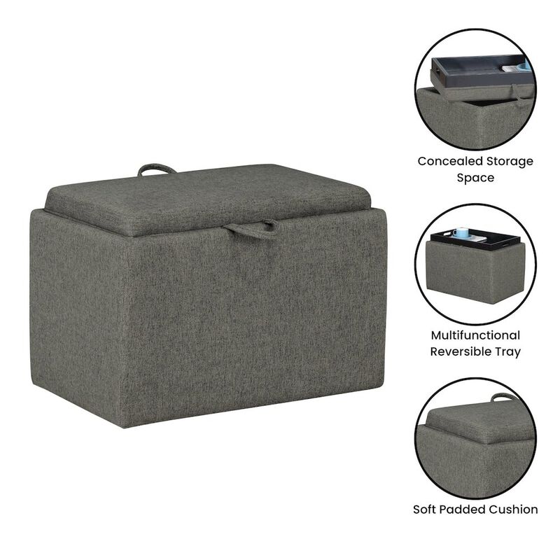 Convenience Concepts Designs4Comfort Accent Storage Ottoman with Reversible Tray