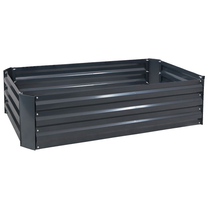 Sunnydaze Galvanized Steel Rectangle Raised Garden Bed