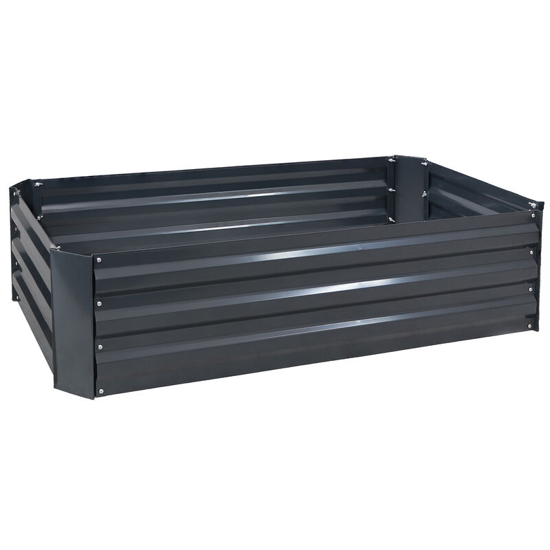 Sunnydaze Galvanized Steel Rectangle Raised Garden Bed