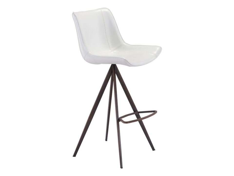 Aki Barstool (Set of 2) White & Walnut