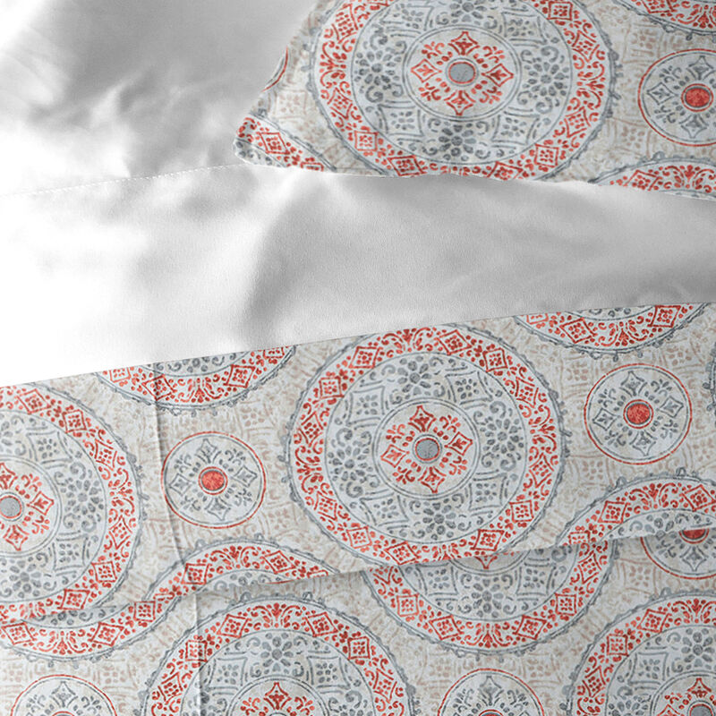 6ix Tailors Fine Linens Zayla Coral Duvet Cover Set