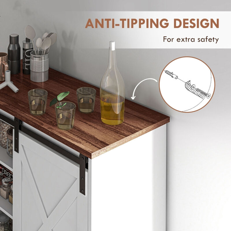 Kitchen Sideboard Storage Cabinet with Adjustable Shelves