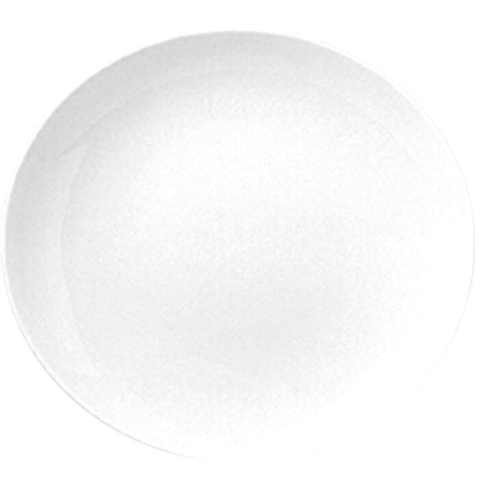 Porcelain Delta-Coupe 11" x 10" Oval White Porcelain Plate (Set of 4)