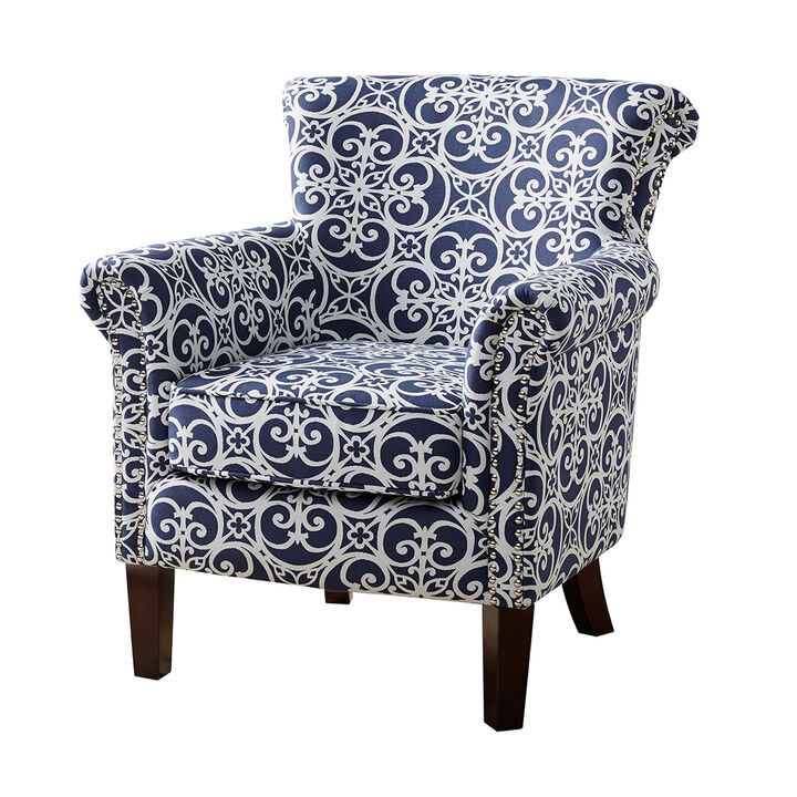 Gracie Mills Fredric Fretwork Tight Back Club Chair