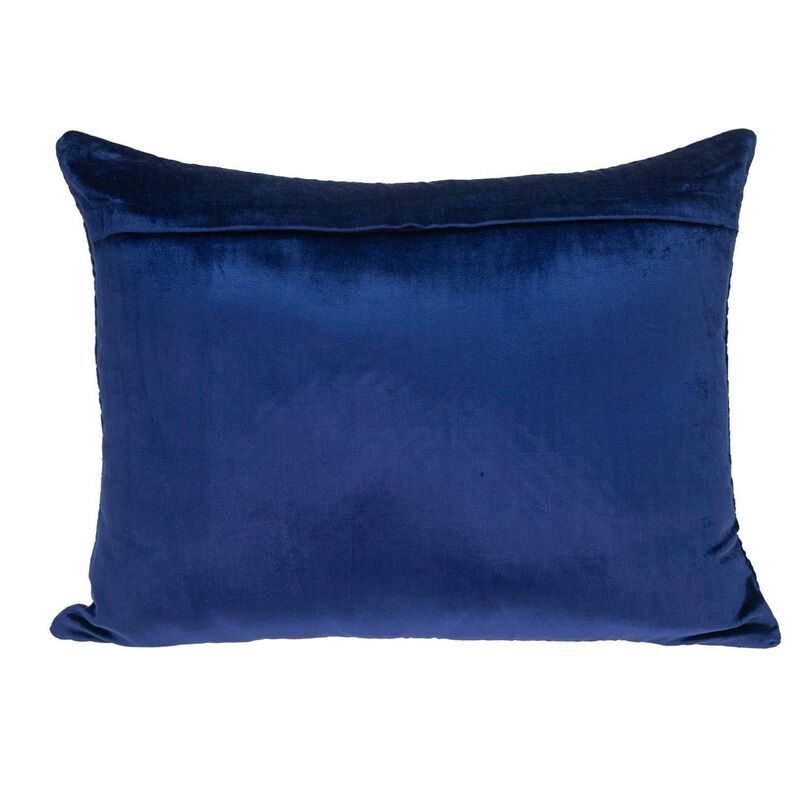 Hivvago Navy Blue Lumbar Tufted Throw Pillow