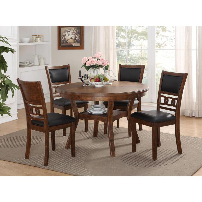 New Classic Furniture Gia Brown Wood Dining Chair with PU Seat (Set of 4)
