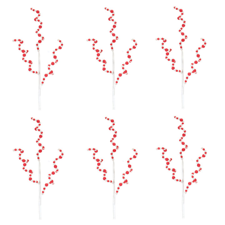 Elegant Bead Spray for Christmas Tree and Holiday Décor Accents (Set of 6)